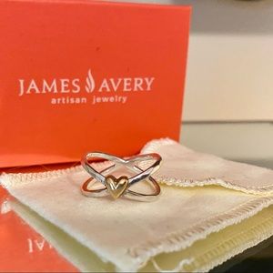 James Avery Silver and Gold Heart Ring